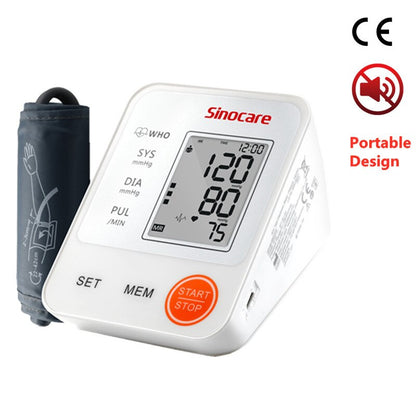 Sinocare Blood Pressure Monitor Tensiometer Upper Arm Automatic Digital BP Machine Pulse Heart Rate Monitor