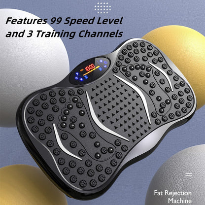 Vibration Platform Plate Whole Body Massager Machine With Resistance Bands &amp; Remote Control for Fat Burning, Weight Loss