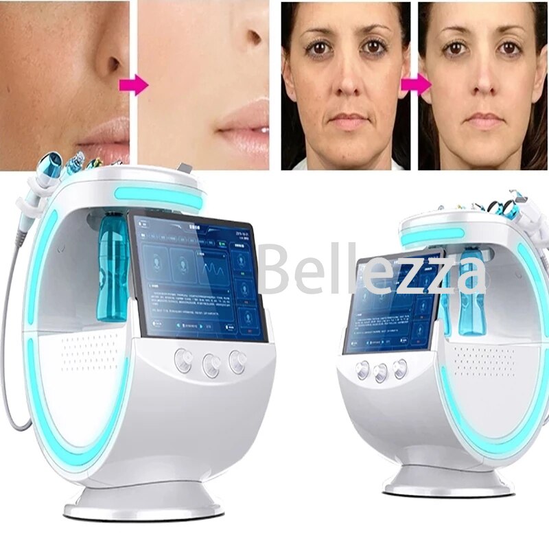 Multifunctional 7 in 1 Smart Ice Blue Hydro Facial Hydrafacials Beauty Dermabrasion Machine For Skin Analysis And Whitening