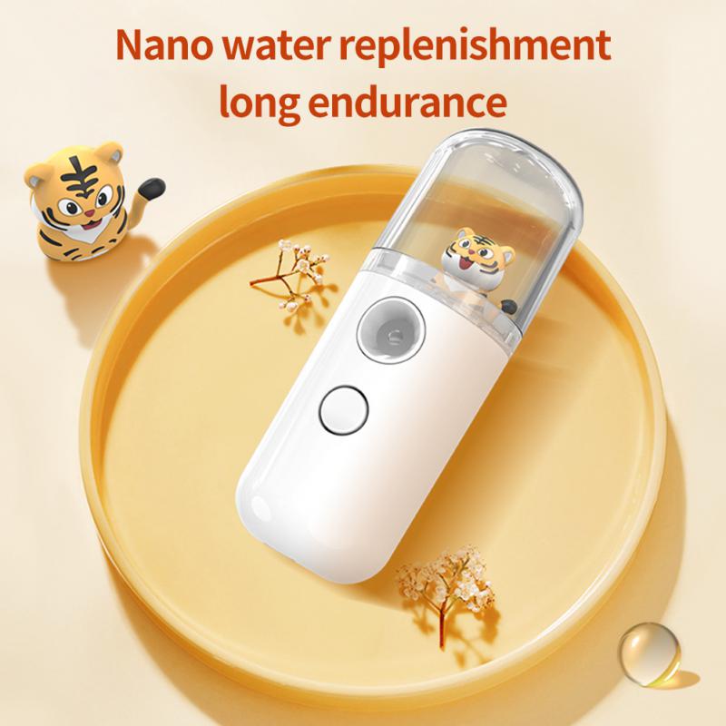 Conejo y Tigre creativo Nano pulverizador Facial Mini humidificador USB vaporizador de cara nebulizador hidratante belleza instrumentos cuidado de la piel