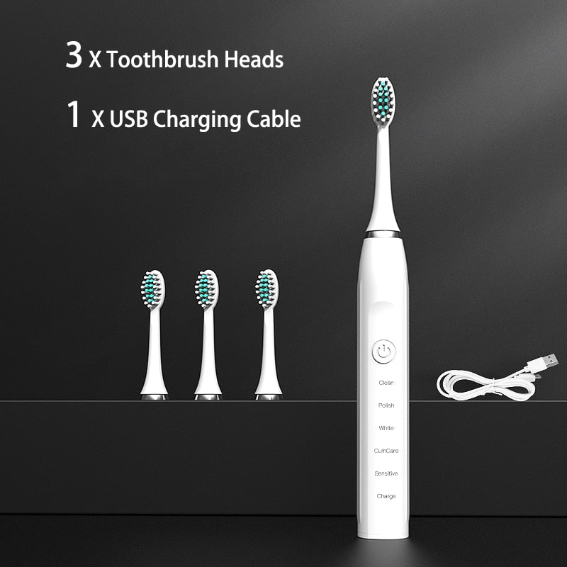 3 X Toothbrush Heads 1 XUSB Char