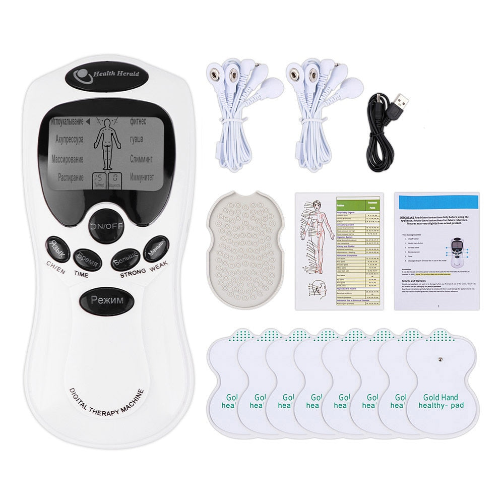 Health Tens Muscle Neck Massager Back Electric Digital Therapy Machine Massage Stimolatore elettronico a impulsi per la cura completa del corpo