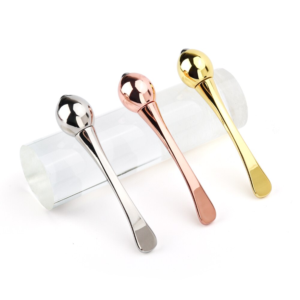 1pc Eye Roller Massage Stick Anti Eye Cream Pouch Anti Wrinkle Facial Spoon Gold Alloy Face Thining Beauty Skin Care Makeup Tool