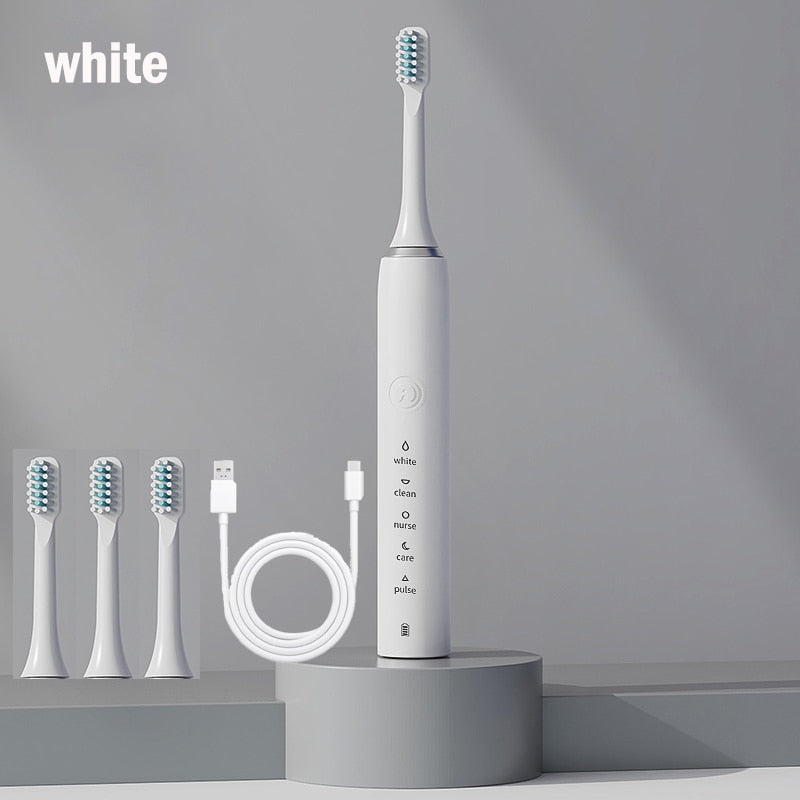 The New Ultrasonic Sonic Electric Toothbrush Rechargeable Tooth Brushes Adult Timer Brush Washable Electronic Whitening Teeth