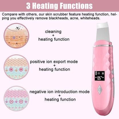 Ultrasonic  Cleaner Face Scrubber  Ems Ionic Massager For Face Peeling  Lifting Microcurrents for  Skin Care Spatula