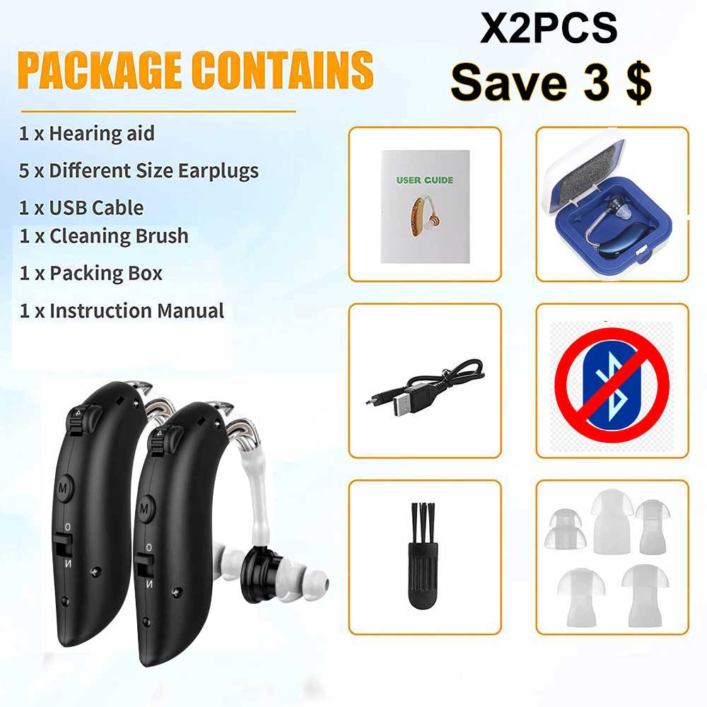 Invisible Chargeable Hearing Aid Amplifiers Mild Severe Hearing Impairment Hearing Aids Audifonos Sound Devices For Both Ears