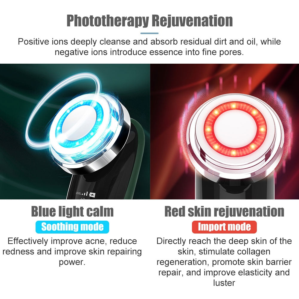 Phototherapy Rejuvenation Positive ions deeply cleanse and absorb residual