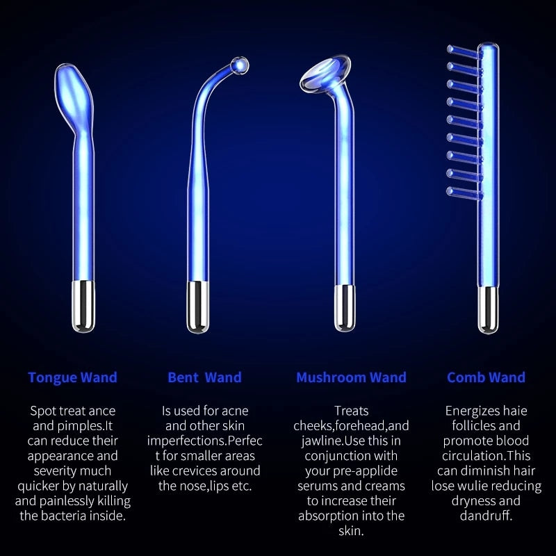 High Frequency Facial Machine Electrotherapy Wand FUSION Neon + Argon Wands Remove wrinkles Inflammation Acne Skin Care