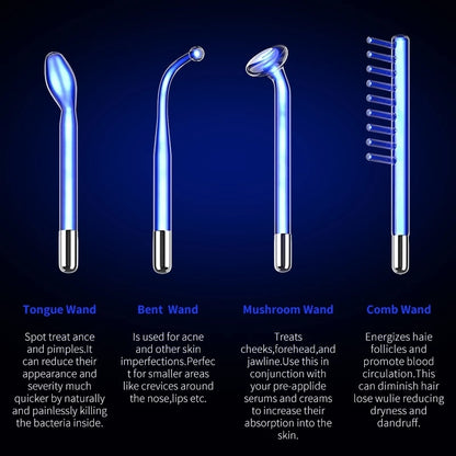 High Frequency Facial Machine Electrotherapy Wand FUSION Neon + Argon Wands Remove wrinkles Inflammation Acne Skin Care