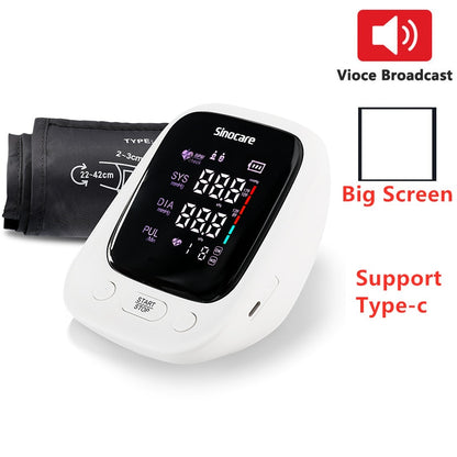 Sinocare Blood Pressure Monitor Tensiometer Upper Arm Automatic Digital BP Machine Pulse Heart Rate Monitor