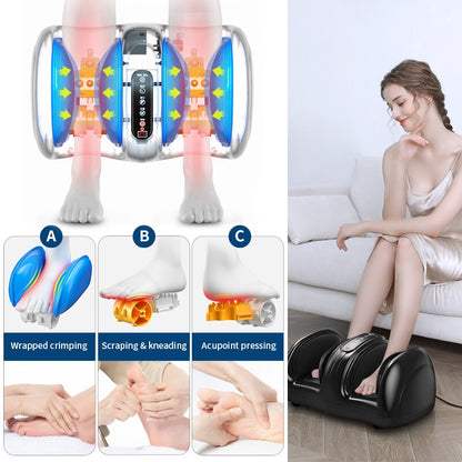 Shiatsu máquina de massagem nos pés com calor controle remoto amassar rolar raspagem para panturrilha perna tornozelo circulação sanguínea alívio da dor