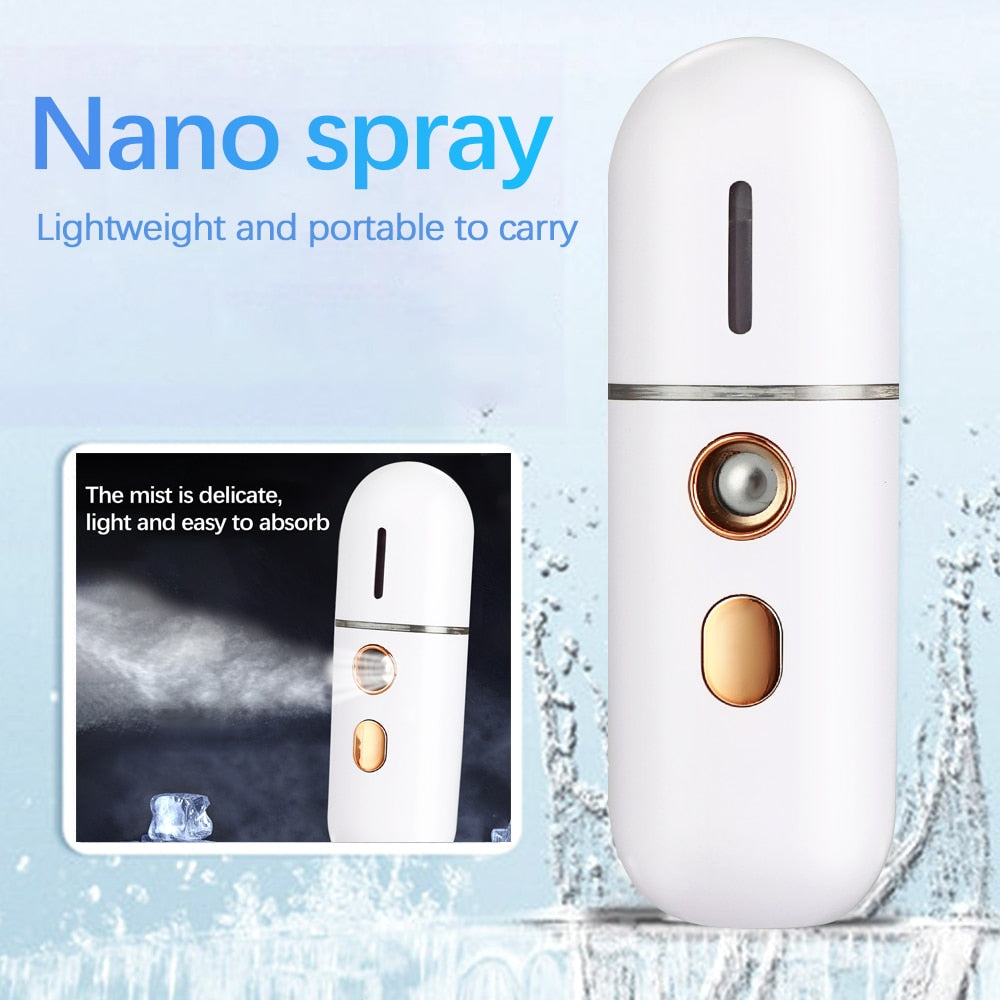 OSHIONER Nano Facial Sprayer USB Humidifier Rechargeable Nebulizer Face Steamer Beauty Instruments Moisturizing Skin Care Tools