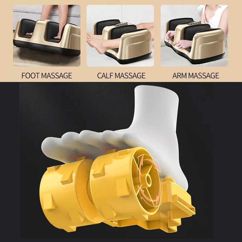 Electric Smart Foot Leg Massager Health Care Compress Air Pressure Shiatsu Calf Meridian Dredging Roller Deep Muscle Massage