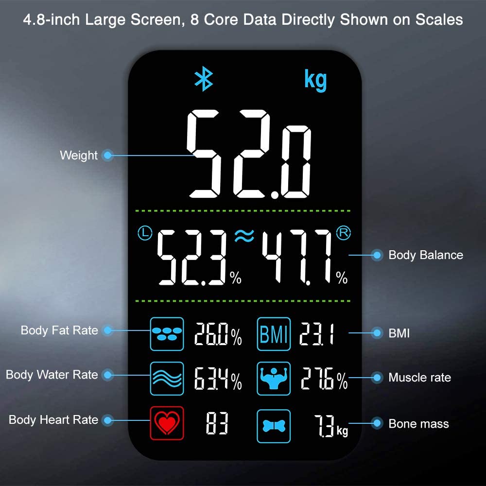 Balança Digital Corporal INSMART Balança de Peso Smart Balance Bioimpedância Balanças de Piso de Gordura Corporal Balanças de Banheiro IMC Analisador de Composição Corporal