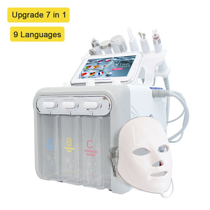 Upgrade 7 in 1 Hydro Oxygen Facial Machine Water Dermabrasion Skin Care Cleaning Rejuvenation LED Mask Beauty Device For Salon