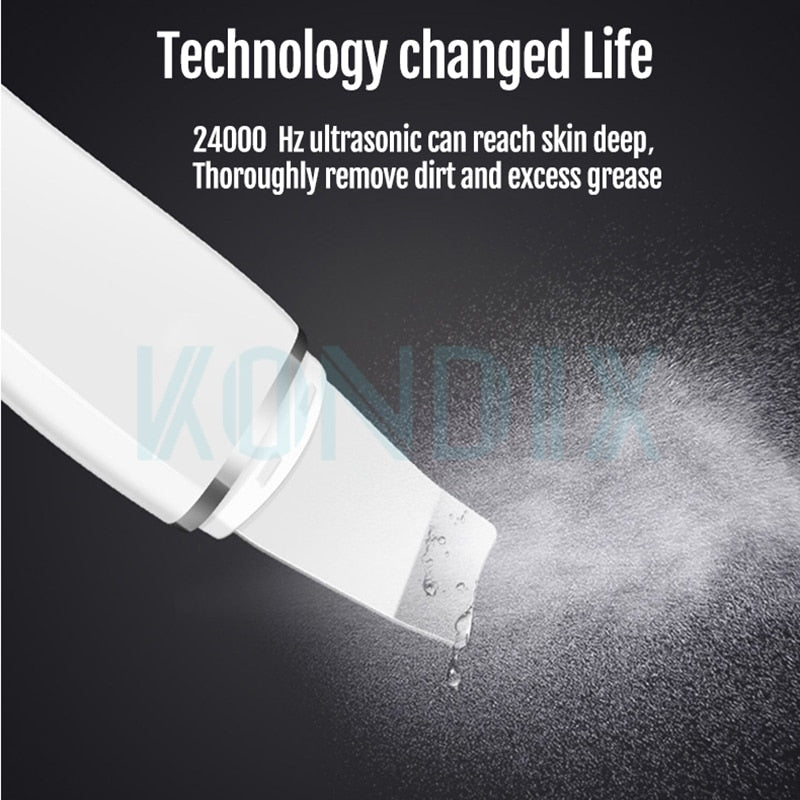 Ultrasonic Skin Scrubber Deep Face Cleaning Machine Peeling Shovel Facial Pore Cleaner Face Skin Scrubber Lift Machine New