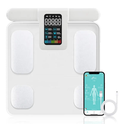 2023 Smart Bioimpedance Scale 8 Electrodes BMI Body Fat Scale Body Weight Scale Professional Body Composition Scale Rechargeable