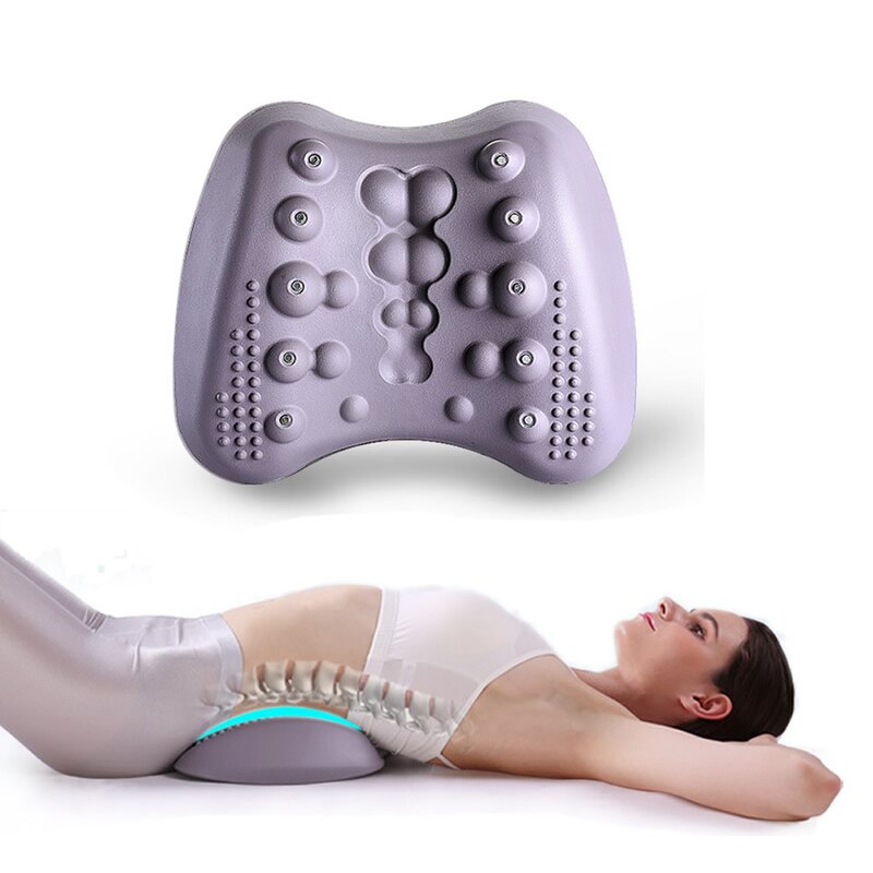 Waist Massager Roller Lumbar Disc Pain Spine Massage Pillow Correction Lumbar Traction Device Instrument Lumbar Back Massager