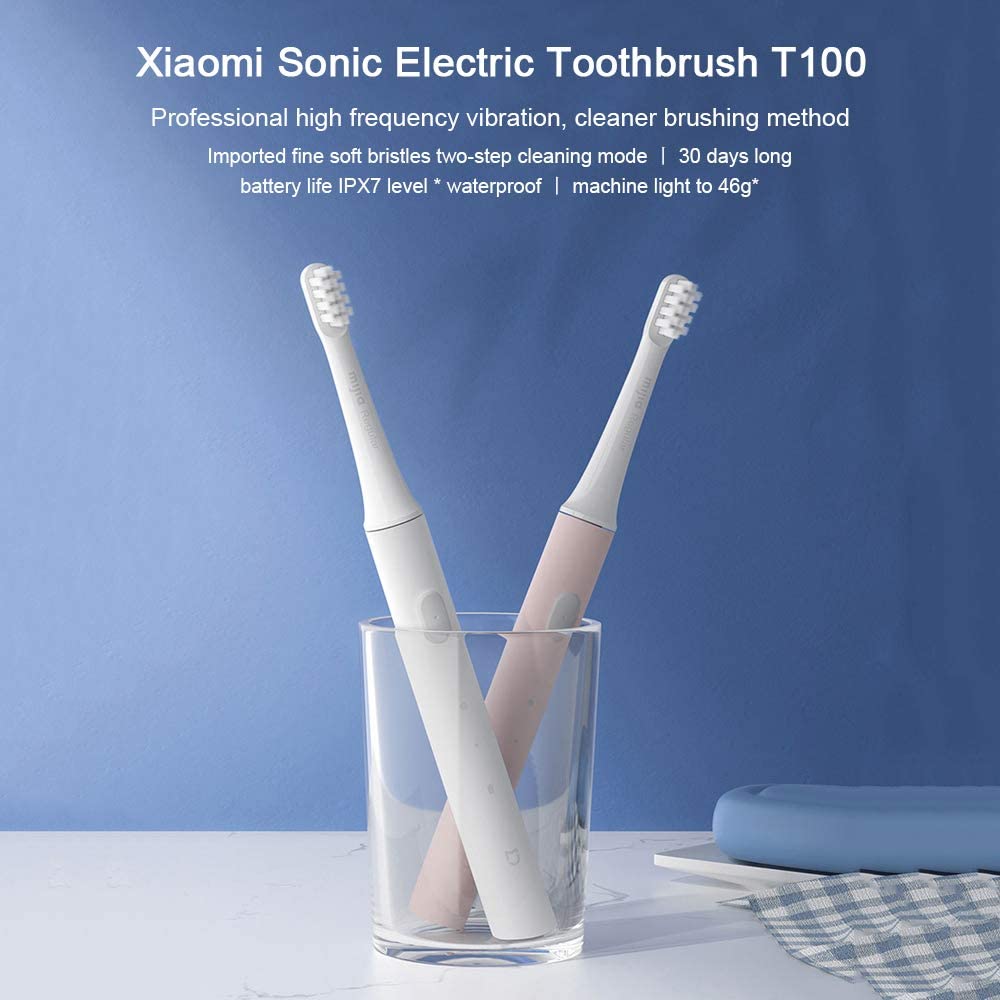 Xiaomi Mijia T100 Sonic Electric Toothbrush Mi Smart Tooth Brush Colorful USB Rechargeable IPX7 Waterproof For Toothbrushes head