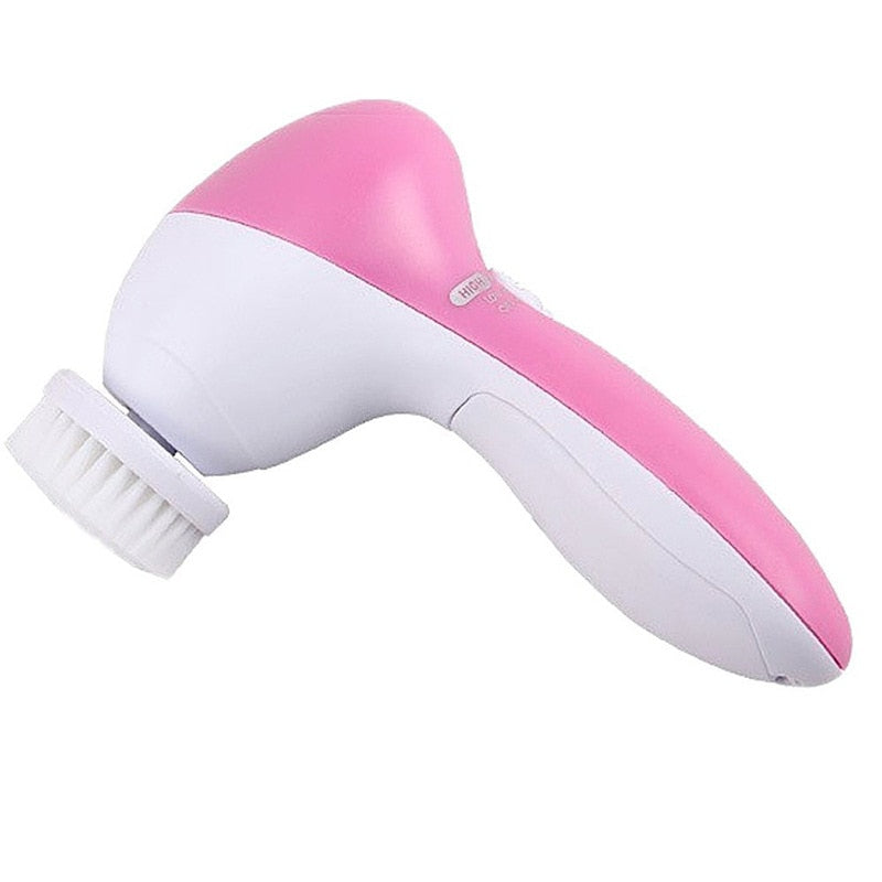 5 in 1 Electric Facial Cleanser Wash Face Cleaning Machine Skin Pore Cleaner Body Cleansing Massage Mini Beauty Massager Brush