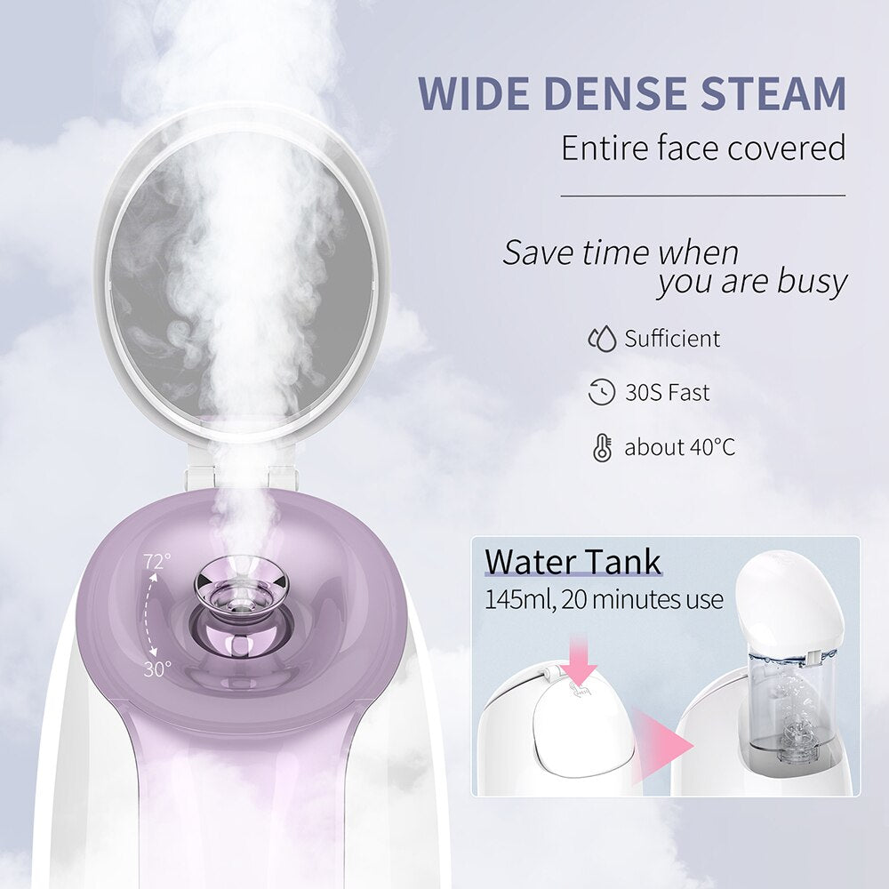 WIDE DENSE STEAM Entire face covered Save time when