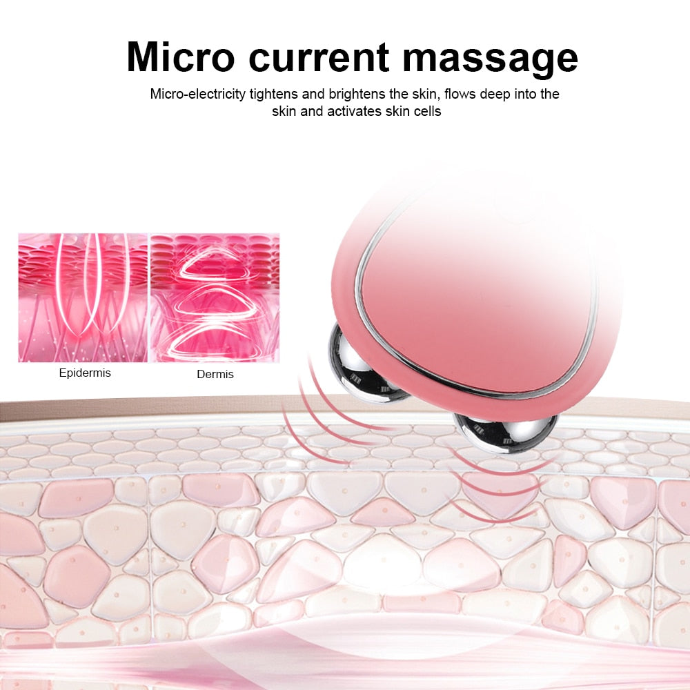 Micro current massage tightens and brightens the skin .