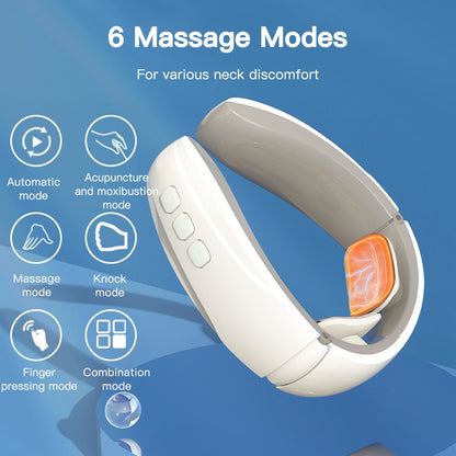 Masseur de cou électrique rechargeable Massage du cou par impulsions Relax Soulagement de la douleur Ems Acupoints Lymphvity Massager Device Neck Stretcher