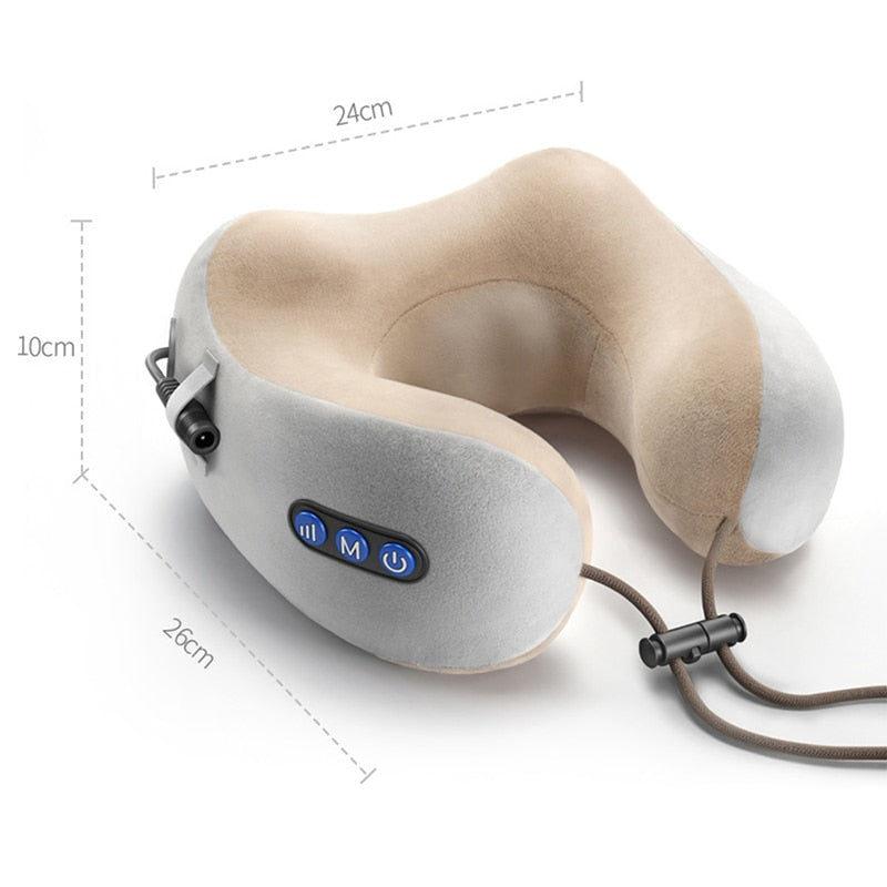 Electric Neck Massage U Shaped Pillow Rechargeable Multifunctional Portable Shoulder Cervical  Therapy Travel Home  Relaxation