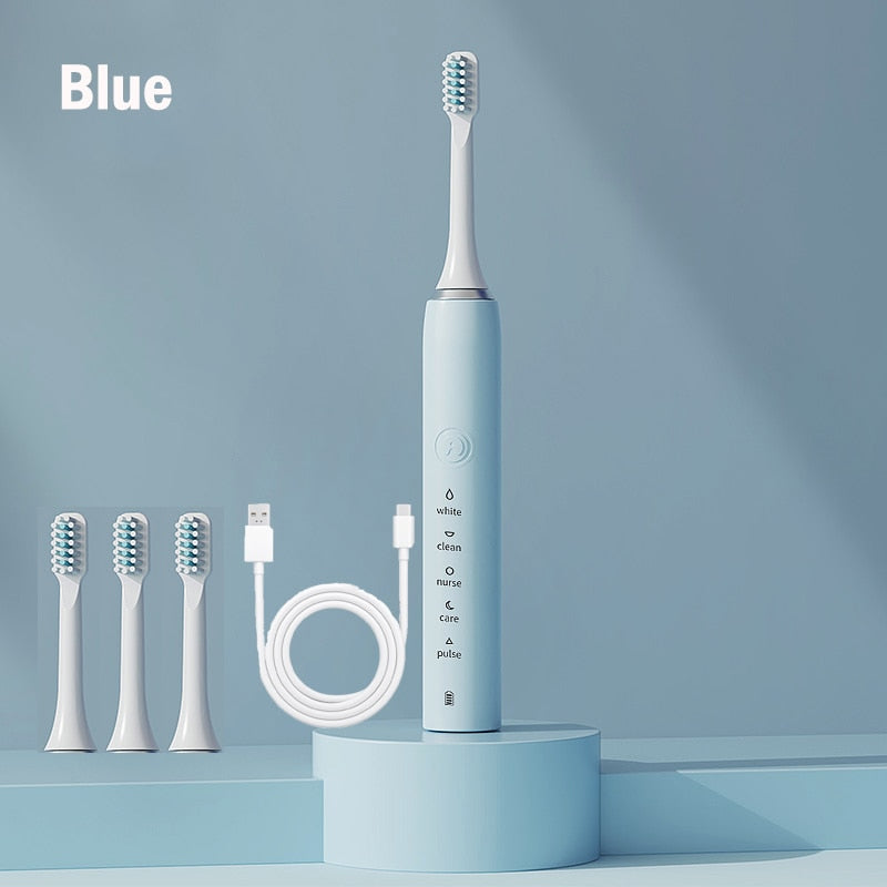 The New Ultrasonic Sonic Electric Toothbrush Rechargeable Tooth Brushes Adult Timer Brush Washable Electronic Whitening Teeth