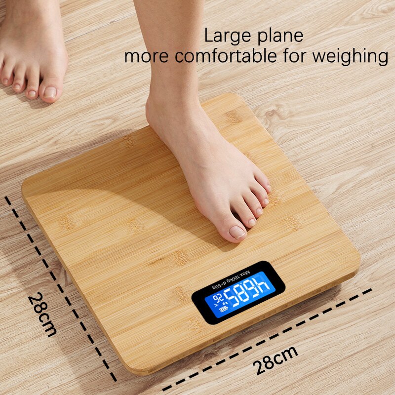 Wood Fall-proof Body Weight Scale Household Precise Smart Body Fat Scale Electronic Weighing Scale LED Digital Bathroom Scale