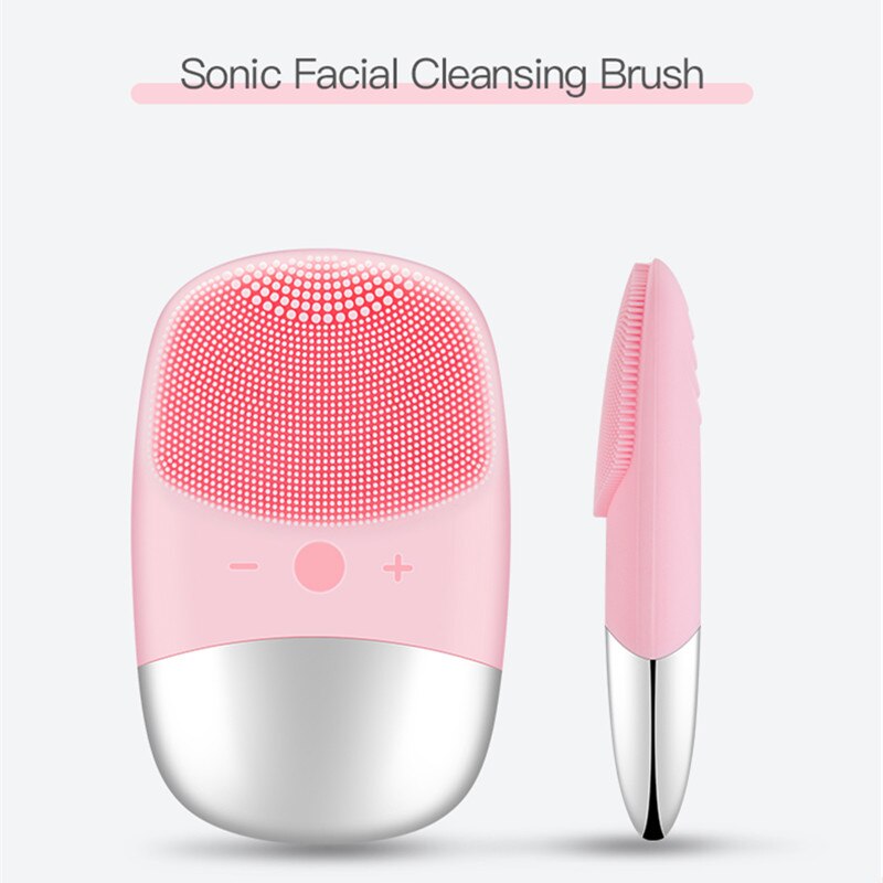 Beauty Sonic Facial Cleansing Brush Silicone Electric Face Cleaner Face Massager Ultrasonic Cleanser Vibrator Clean Facial Skin