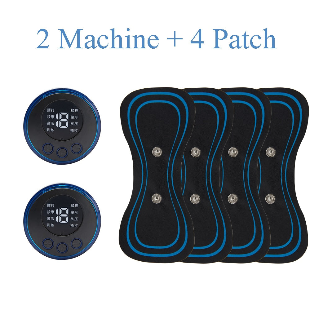 EMS Mini Electric Pulse Neck Masager LCD Display 8 Mode Cervical Massage Patch Muscle Pain Relief Tool Portable Body Massager