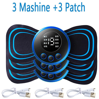 LCD Display EMS Neck Massage Electric Massager Cervical Neck Back Patch 8 Mode Pulse Muscle Stimulator Portable Relief Pain