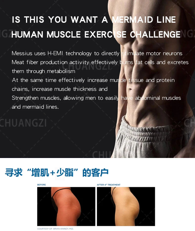 Portable muscle sculpting machine for defined abs and stronger muscles.