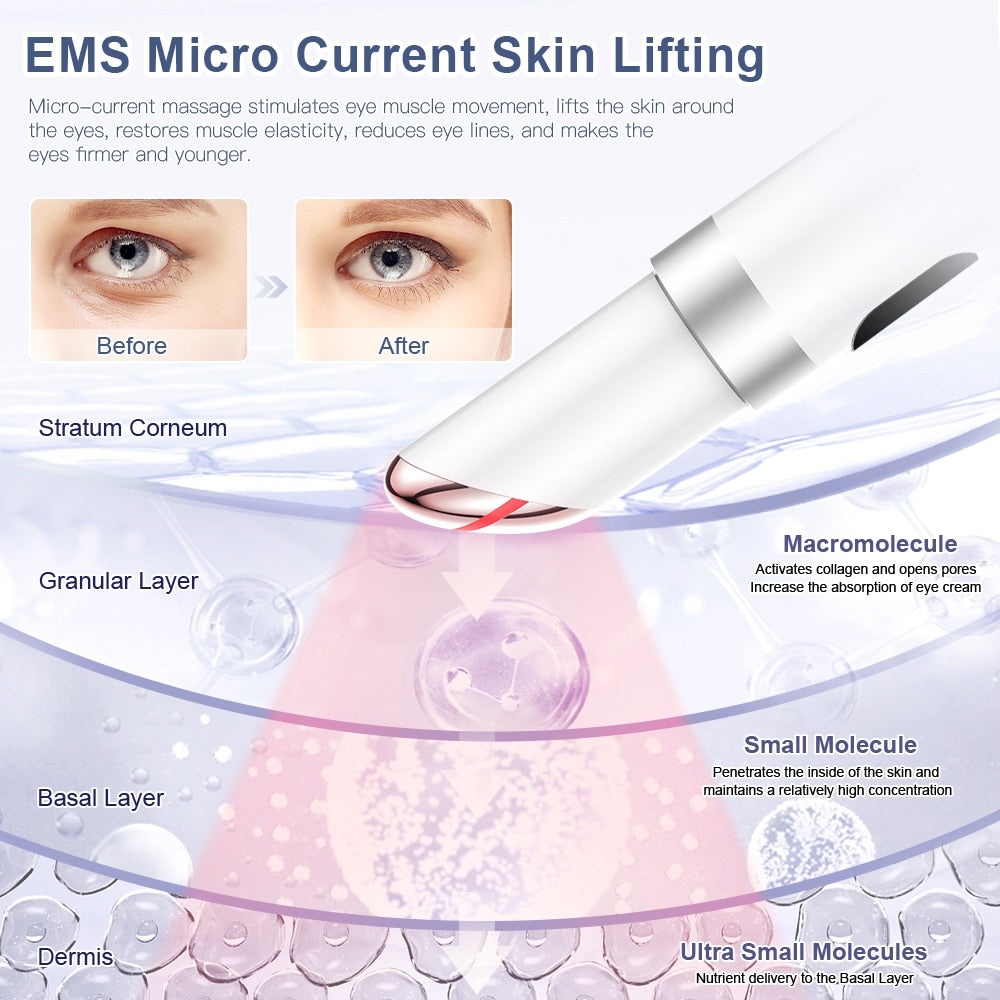 EMS Micro Current Skin Lifting Massage stimulates eye muscle movement 