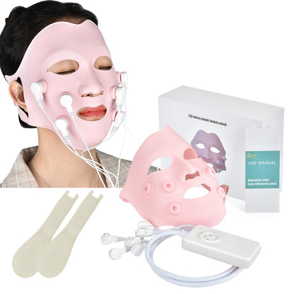 Silicone LED MÁSCARA Massageador Facial Máscara de Gel Vibração Anti-rugas Redutor de Cravos Elevador Facial Aparelho de Beleza Cuidados com a Pele