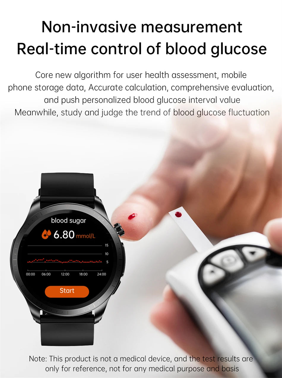 Monitor blood glucose levels with smart watch, providing real-time insights and alerts.