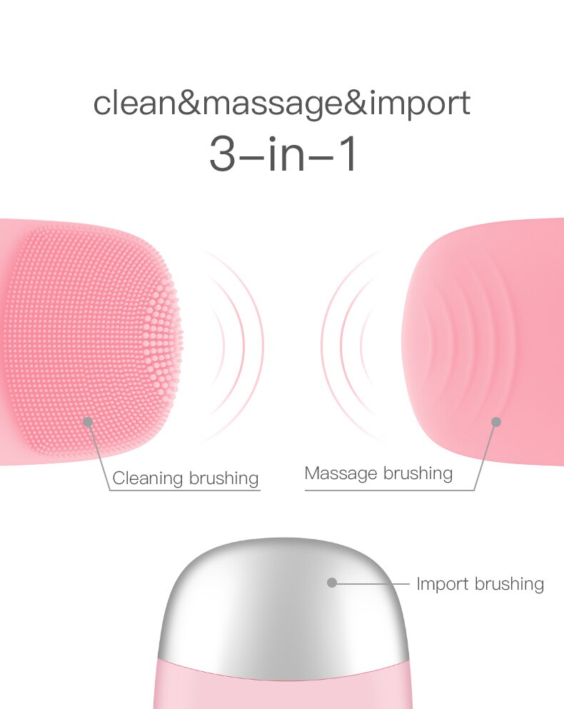 clean&massage&import 3-in-1 Cleaning brushing