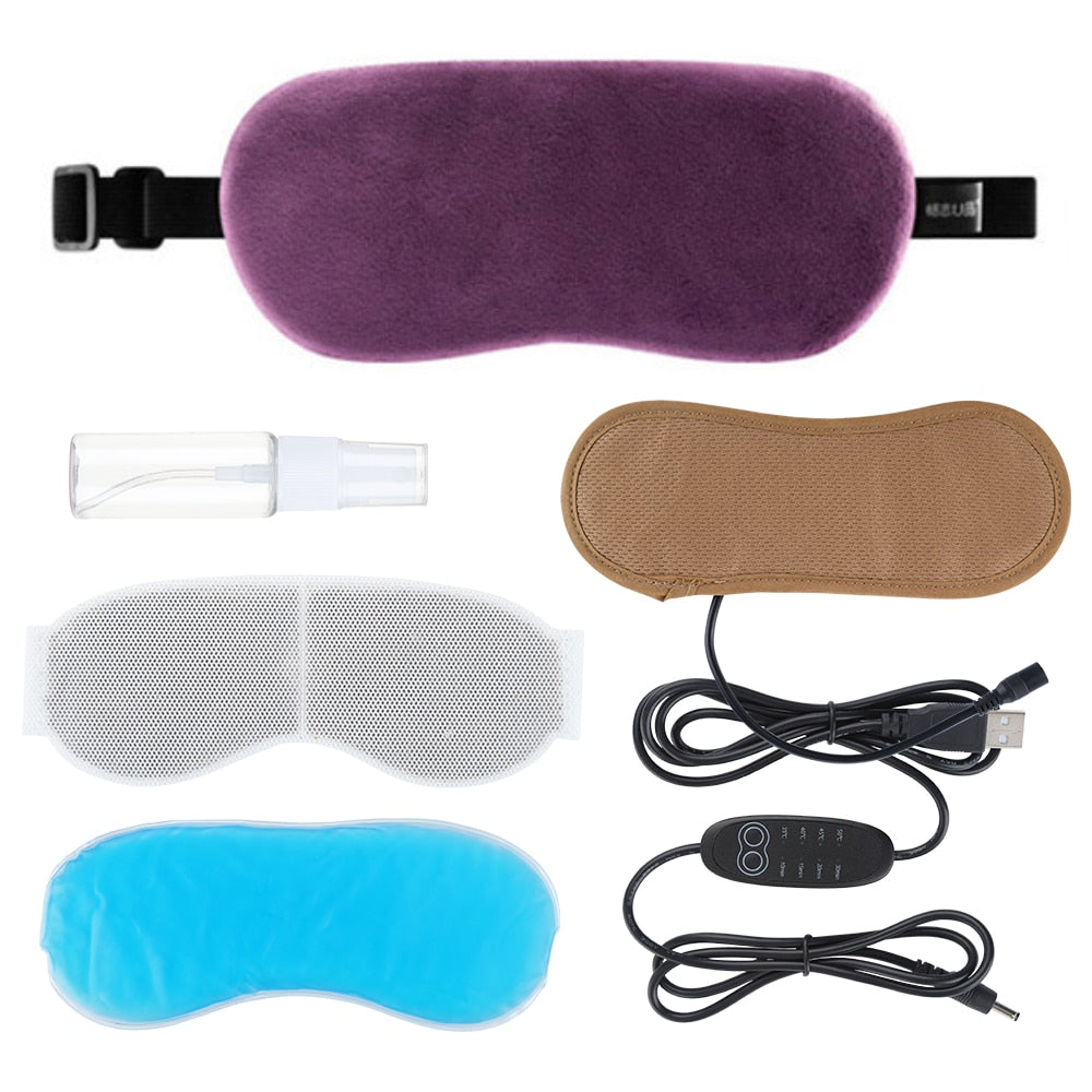 Maschera per gli occhi riscaldata alla lavanda per dormire Maschera per gli occhi riscaldata tramite USB Maschera per gli occhi asciutta a vapore caldo Maschera per gli occhi calda per il riscaldamento della temperatura elettrica