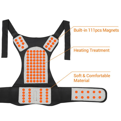 Selbsterhitzender Magnetfeldtherapie-Stützgürtel für Schulter, Rücken und Nacken, Massagegerät, Wirbelsäule, Lendenwirbelsäule, Haltungskorrektur, Schmerzlinderungsgürtel