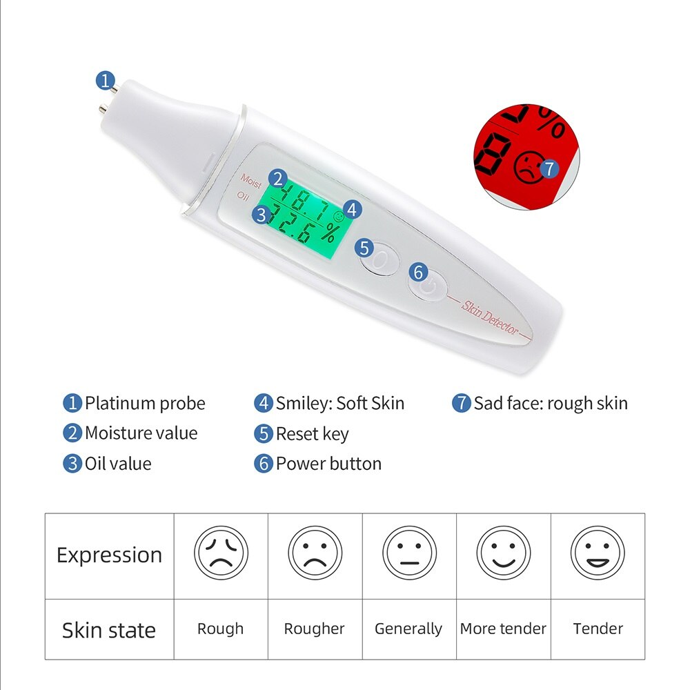 Platinum probe Smiley: soft skin Moisture value Reset Oil