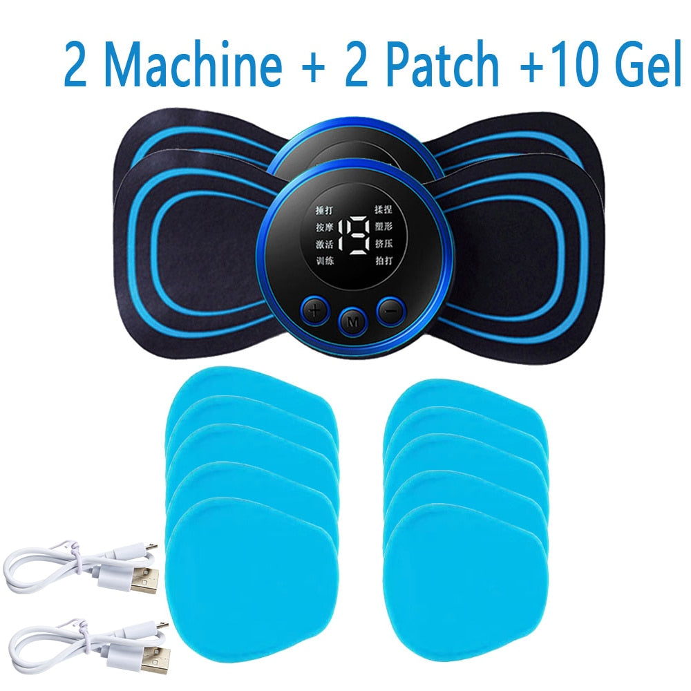 LCD Display EMS Neck Massage Electric Massager Cervical Neck Back Patch 8 Mode Pulse Muscle Stimulator Portable Relief Pain