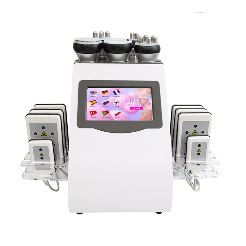 6 In 1 40K Ultrasonic Cavitation Machine Vacuum Body Massager  Slimming Anti-cellulite Radio Frequency Lifting Beauty Device