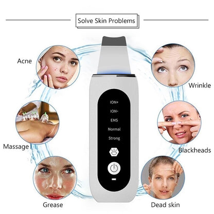 Ultrasonic Skin Scrubber Remove Blackhead Cleaning Deep Face Cleaner Ultrasonic Shovel Facial Peeling Cleaning Acne 26000hz