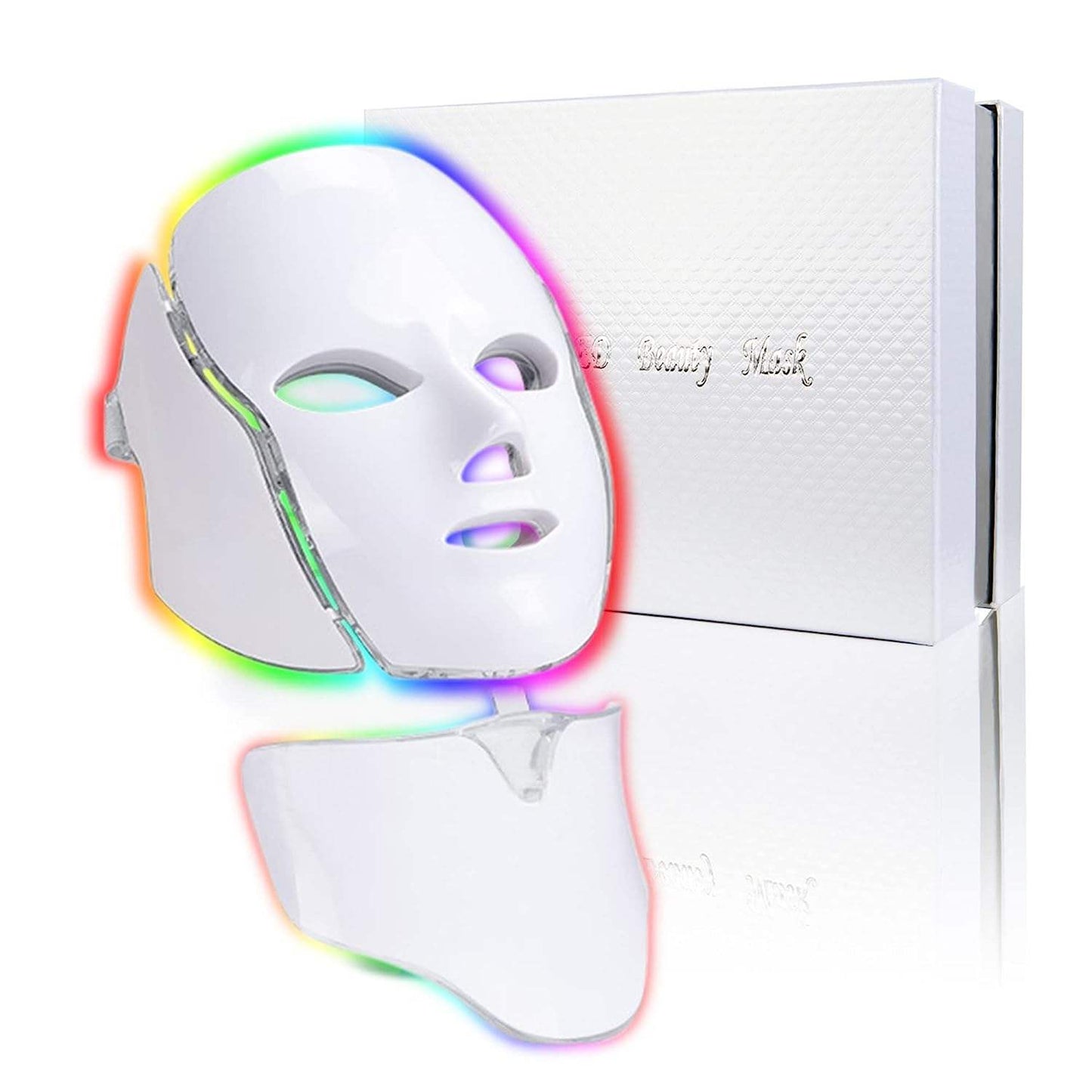 LED Beauty Mask Photon Facial Skin Care Therapy 7 Colors Neck Face Mask Beauty Care Infrared Home LED Mask Beauty