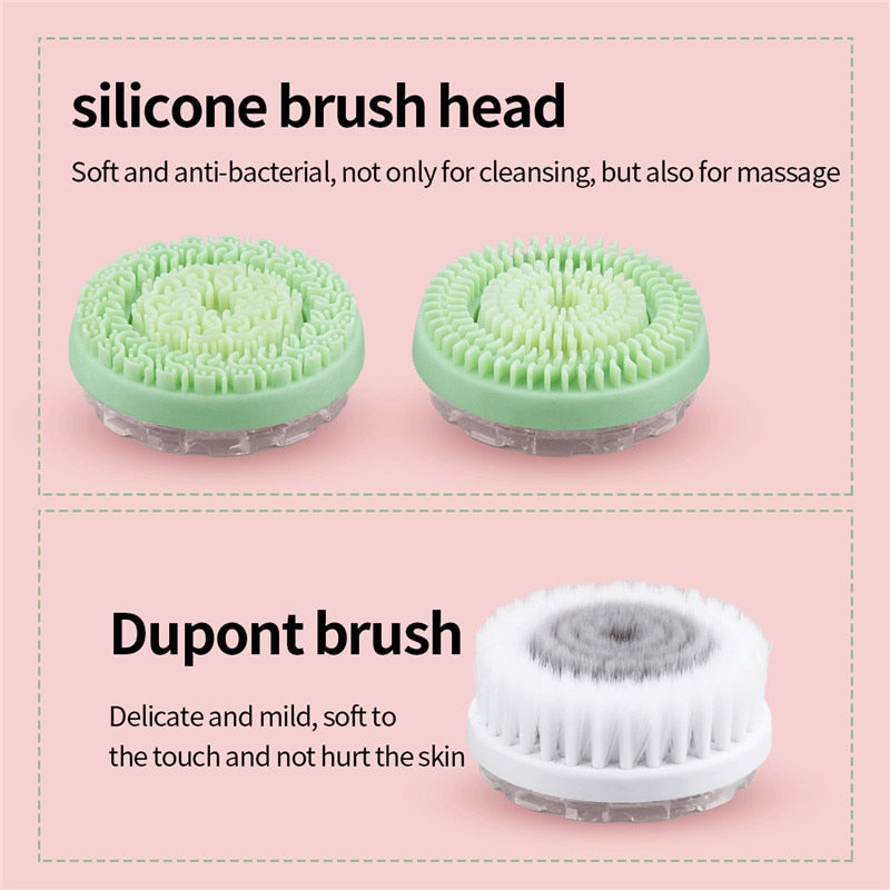 silicone brush head Softand anti-bacterial,not only for cleansing but