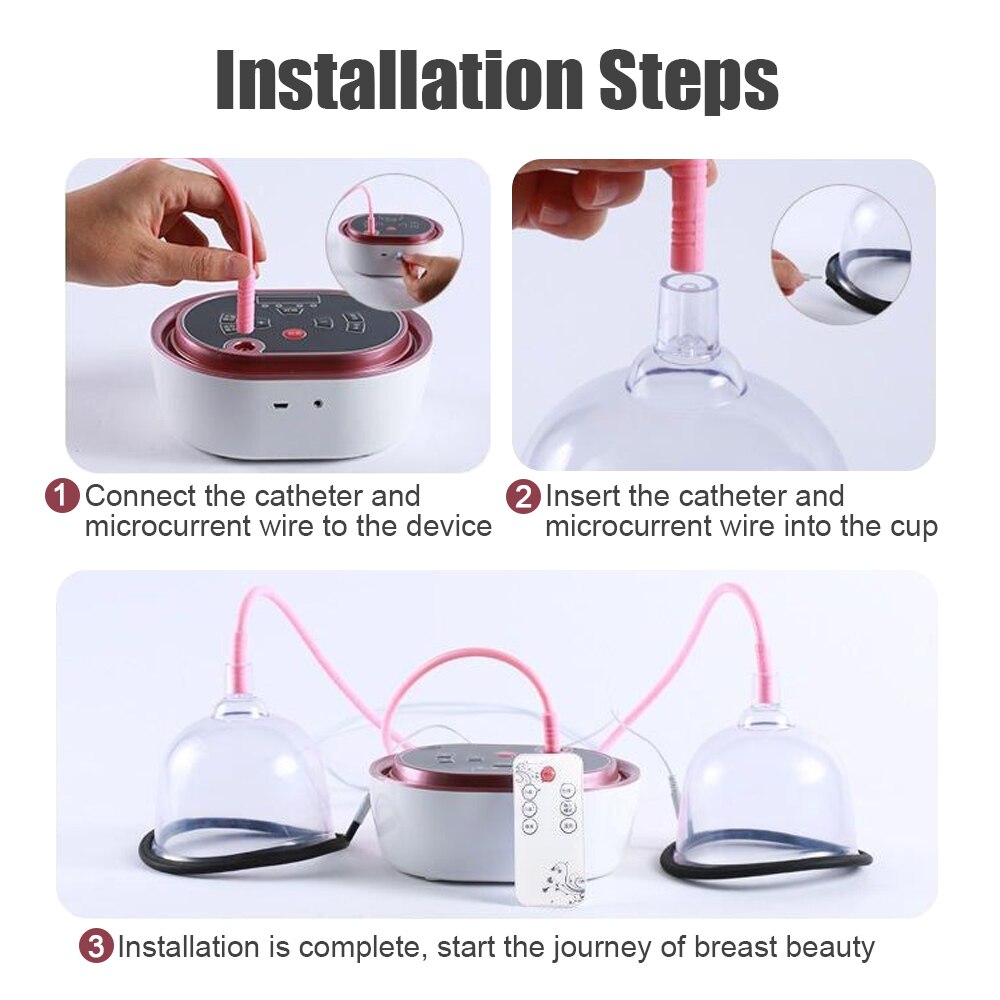 step by step installation of breast beauty device is complete, start the journey