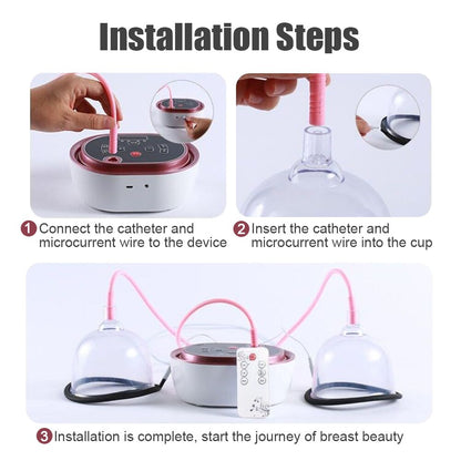 step by step installation of breast beauty device is complete, start the journey