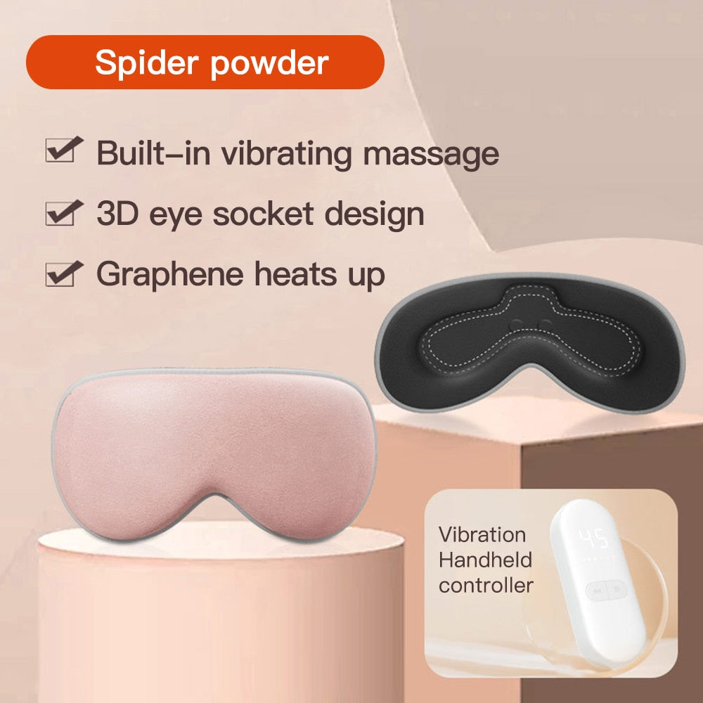 Novo 3D Smart Heating Eye Massager Vibration Eye Mask Aid Sleeping Acupressure Aliviar Fadiga Dark Circles Eye Care Compressa Quente