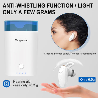 Tangsonic Digital Hearing Aids for mild and moderate hearing loss with Noise Reduction Emergency single ear hearing amplifier